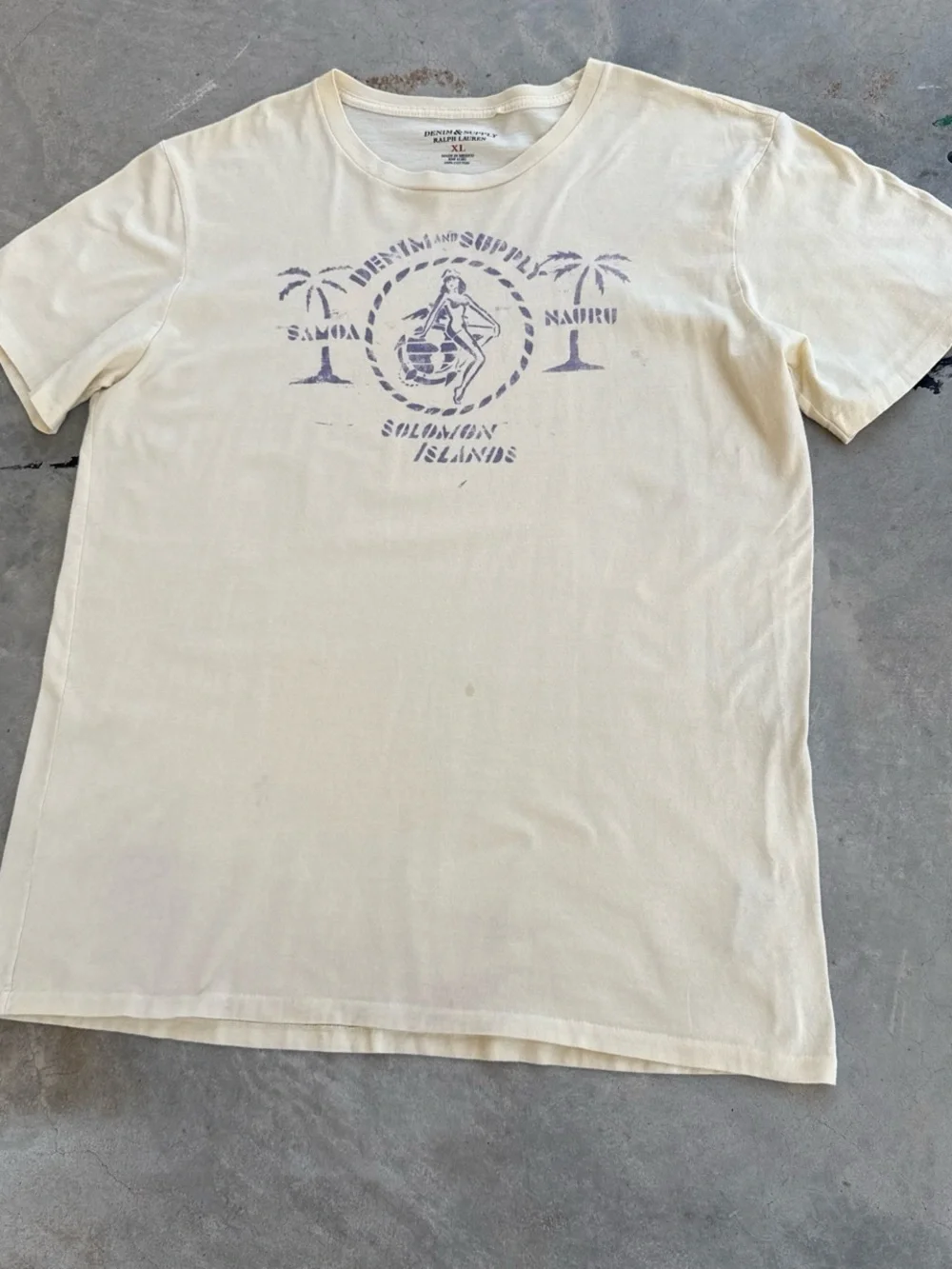 Denim & Supply Ralph Lauren Pin Up Girl Graphic T-Shirt Cream